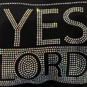 YES LORD - Rhinestoned Long Sleeve Tee